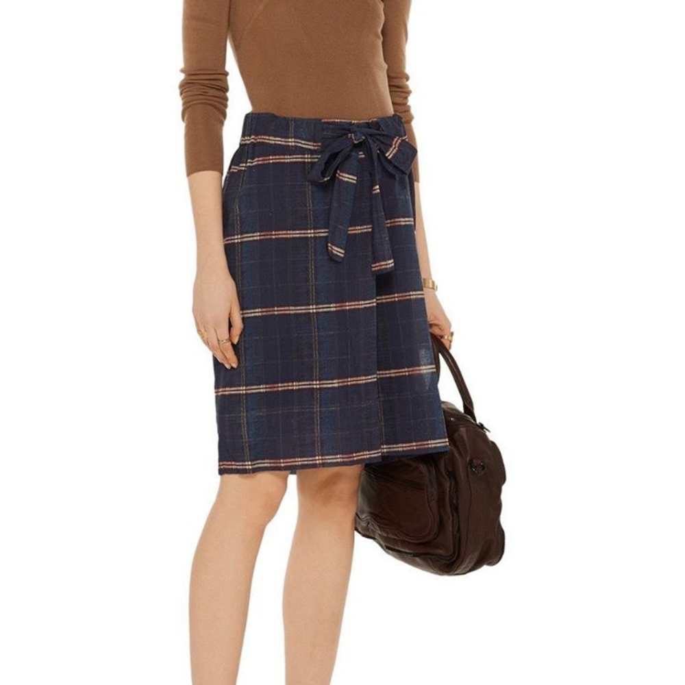 Isabal Marant Vepia Checked Cotton Gauze Skirt